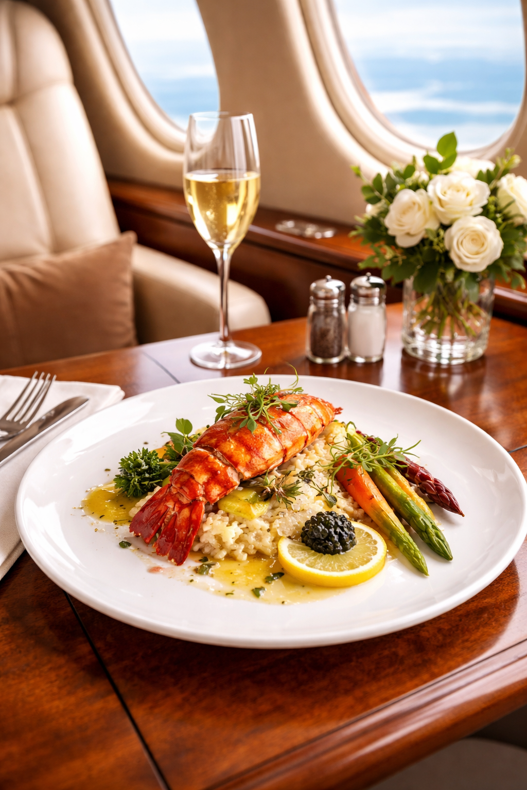 Elegant onboard presentation and tableware